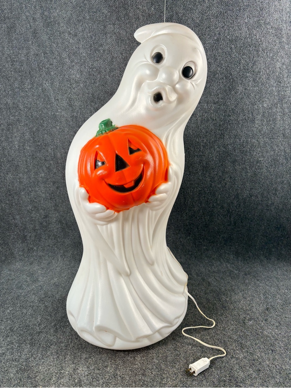 White Ghost Holding Orange Jack-O'-Lantern Halloween Lamp - general foam